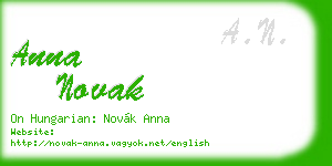 anna novak business card