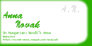 anna novak business card